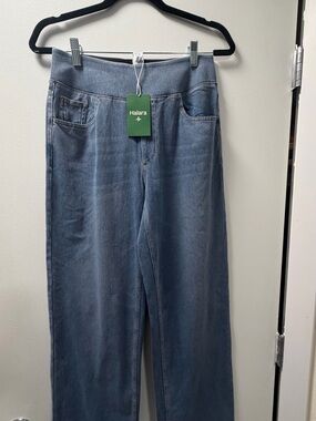 HALARA Women's Medium Blue High-Waist Straight Leg Jeans